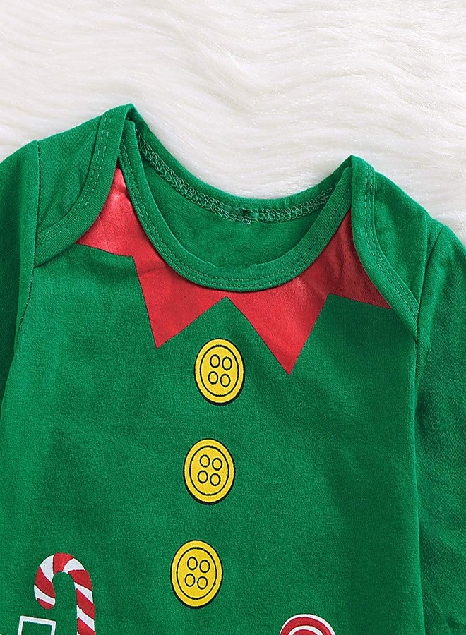 Happidoo Baby Boy Christmas Outfit Xmas Clothes Elf Bodysuit (Green,6-12 Months) - Image 4