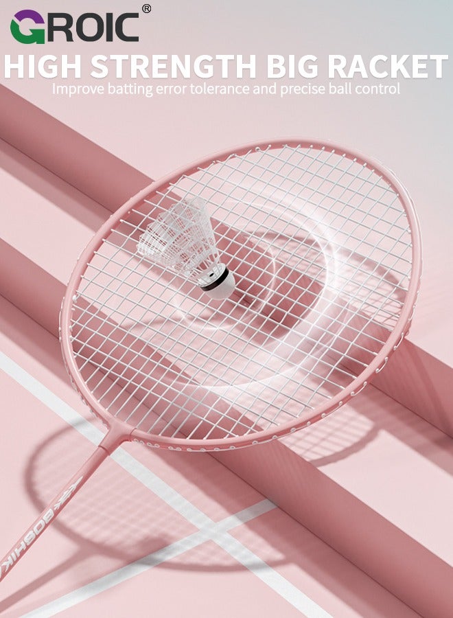 GROIC 2 Pieces Badminton Set,Outdoor sports set,Badminton Set Including 1 Badminton Bag,2 Rackets,4 Glowing badminton Shuttlecocks - Image 4