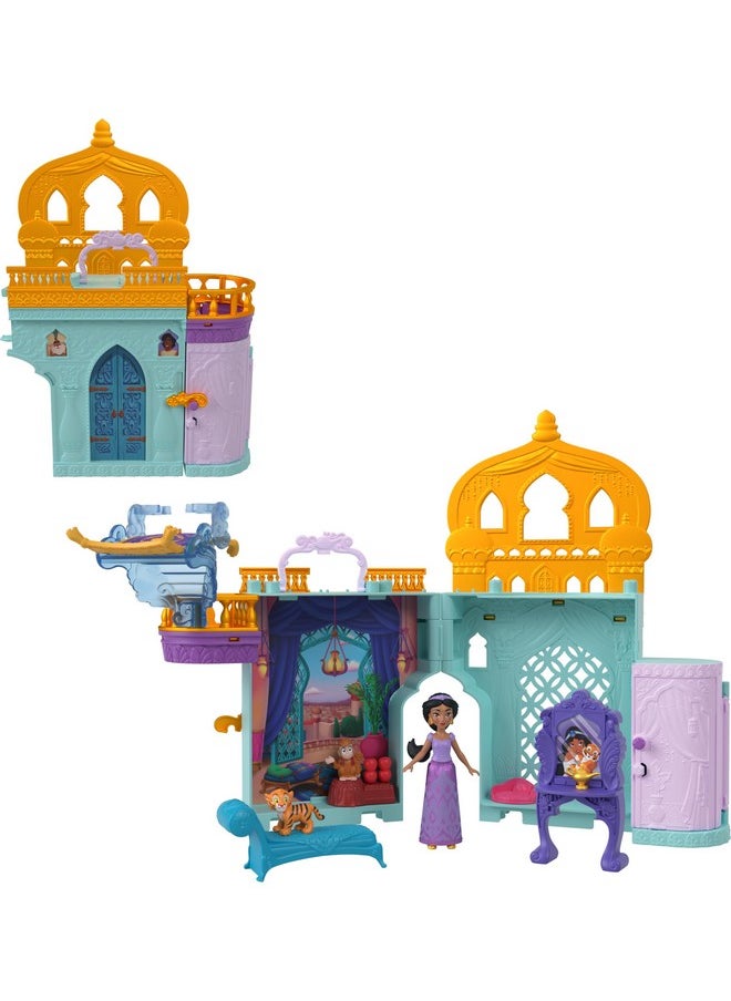 Mattel Games Mattel Disney Princess Toys, Jasmine Doll House Stackable Castle with 1 Small Doll, 2 Character Friends & 7 Accessories, Inspired by the Movie Aladdin  - Image 1