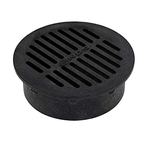 NDS 40, Grate Cover, Connects to Round 6 in. Speed-D Catch Basin 6 Inch Drain Pipes & Fittings, for Small Lawns, Landscaping, and Patios, Black Plastic - Image 1