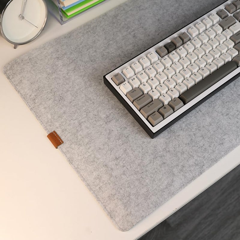 Bright Stone Felt Desk Mat,Non-Slip Mouse Pad,27.5"x11.8" Office Supplies Desk Protector, Desk Accessories for Home and Office (Light Gray) - Image 4