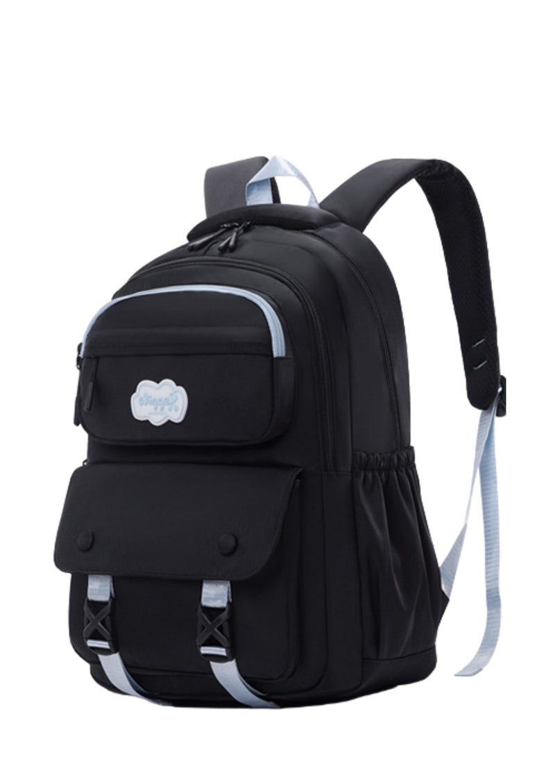 وينر حقيبة ظهر كلاسيكية سوداء للأطفال، حقيبة ظهر بحزام كتف قابل للتعديل، حقيبة ظهر طلابية جمالية بسيطة، حقيبة ظهر متعددة الجيوب، حقيبة ظهر خفيفة الوزن، حقيبة ظهر مريحة، حقيبة ظهر طلابية عصرية. - Image 3