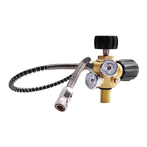 Owfeel M18x15 DIN Valve Scuba Adapter with Gauge 4500Psi300Bar High Pressure Compressor Pcp Paintball Filling Station24 inch Soft Hose Pcp Charging Valve for Air Tank PCP Air Rifle Paintball - Image 1