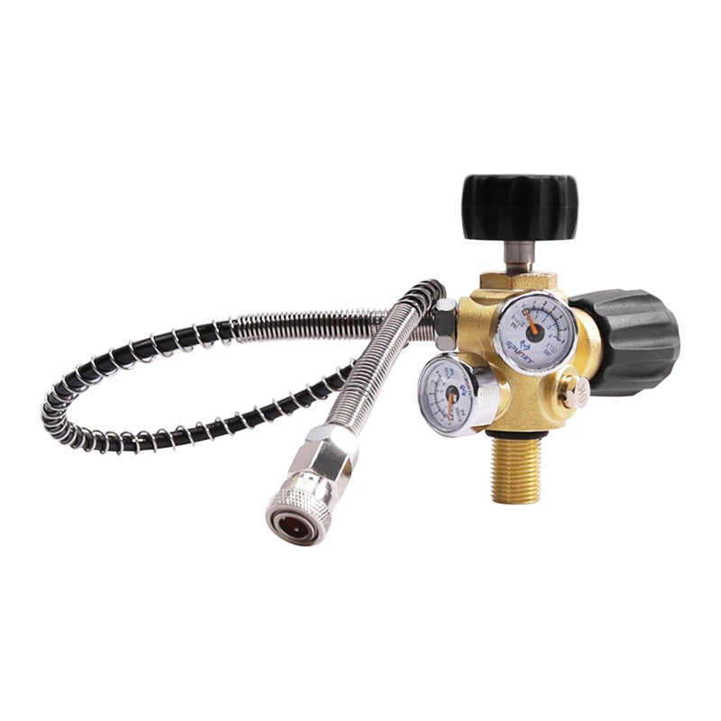 Owfeel M18x15 DIN Valve Scuba Adapter with Gauge 4500Psi300Bar High Pressure Compressor Pcp Paintball Filling Station24 inch Soft Hose Pcp Charging Valve for Air Tank PCP Air Rifle Paintball - Image 2