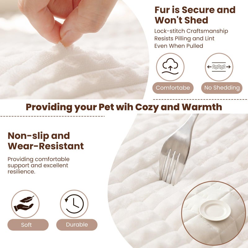 Disayu Couch Cover for Dogs Washable, Non-Slip Pet Couch Covers for Sofa, Fuzzy Dog Couch Cover Blanket for Furniture Protector (White, 27.6" x 59"/70 x 150cm) - Image 4