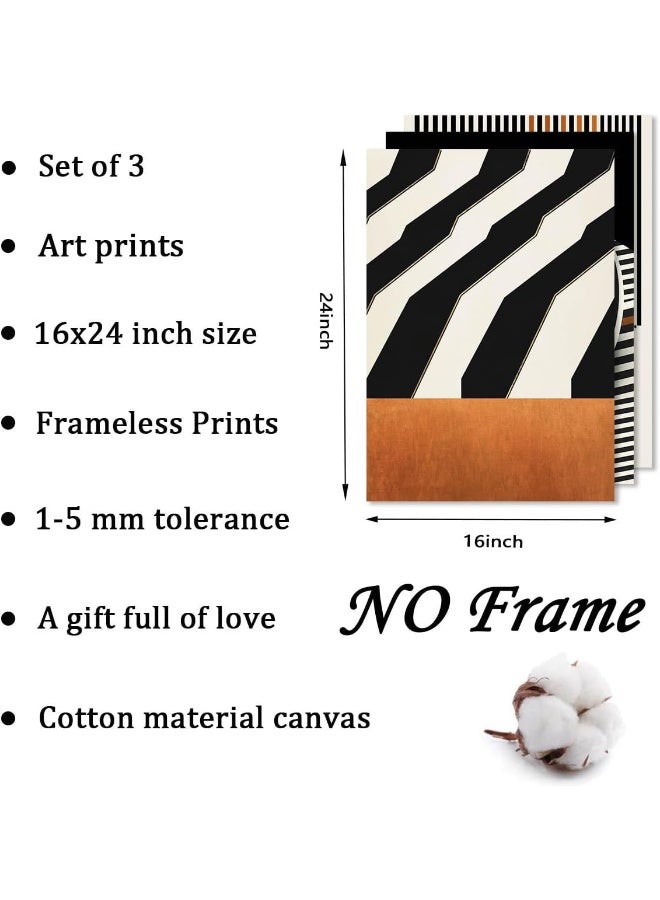 Home Trove Line Picture Orange Abstract Canvas Art Prints Black And White Minimalist Line Wall Art  - Image 5