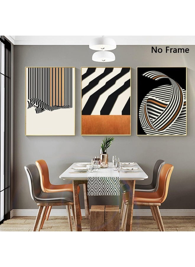 Home Trove Line Picture Orange Abstract Canvas Art Prints Black And White Minimalist Line Wall Art  - Image 4
