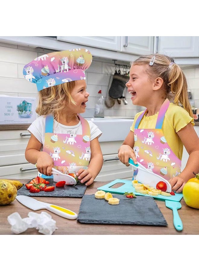 Deabolar Kids Aprons for Girls Toddler Aprons with Pockets for Kids Cooking Baking Painting Crafting Art Gardening Adjustable - Image 3