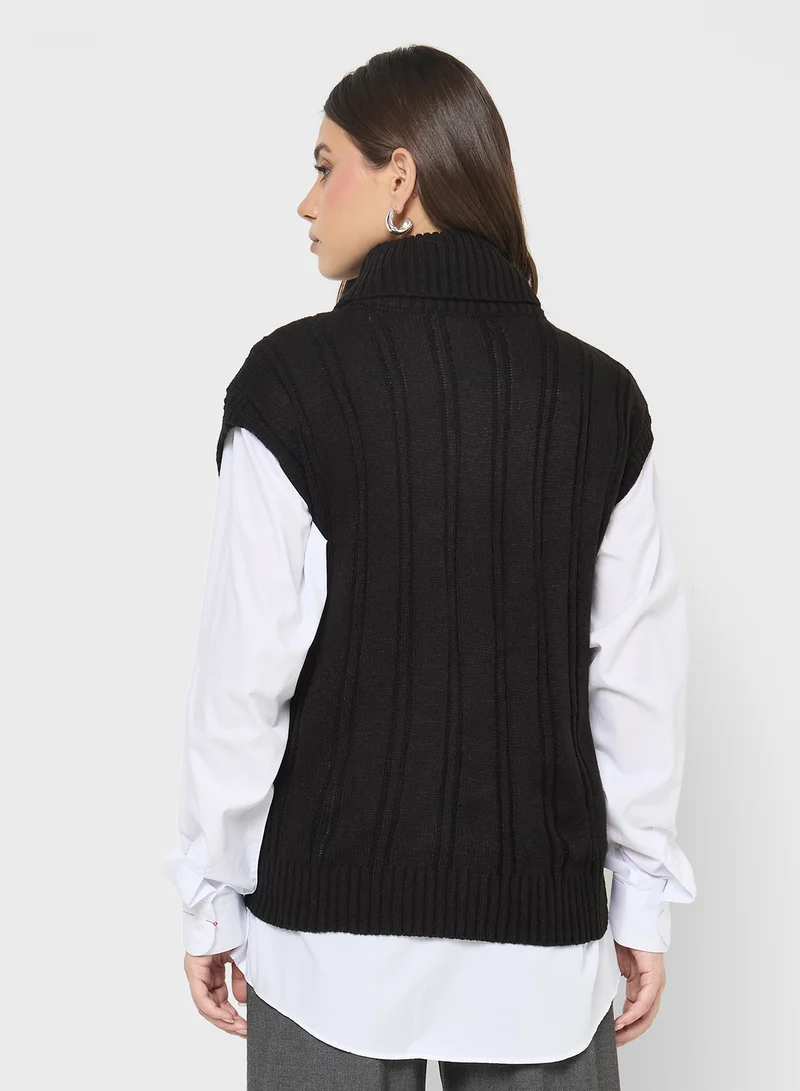 ايلا High Neck Chunky Sweater