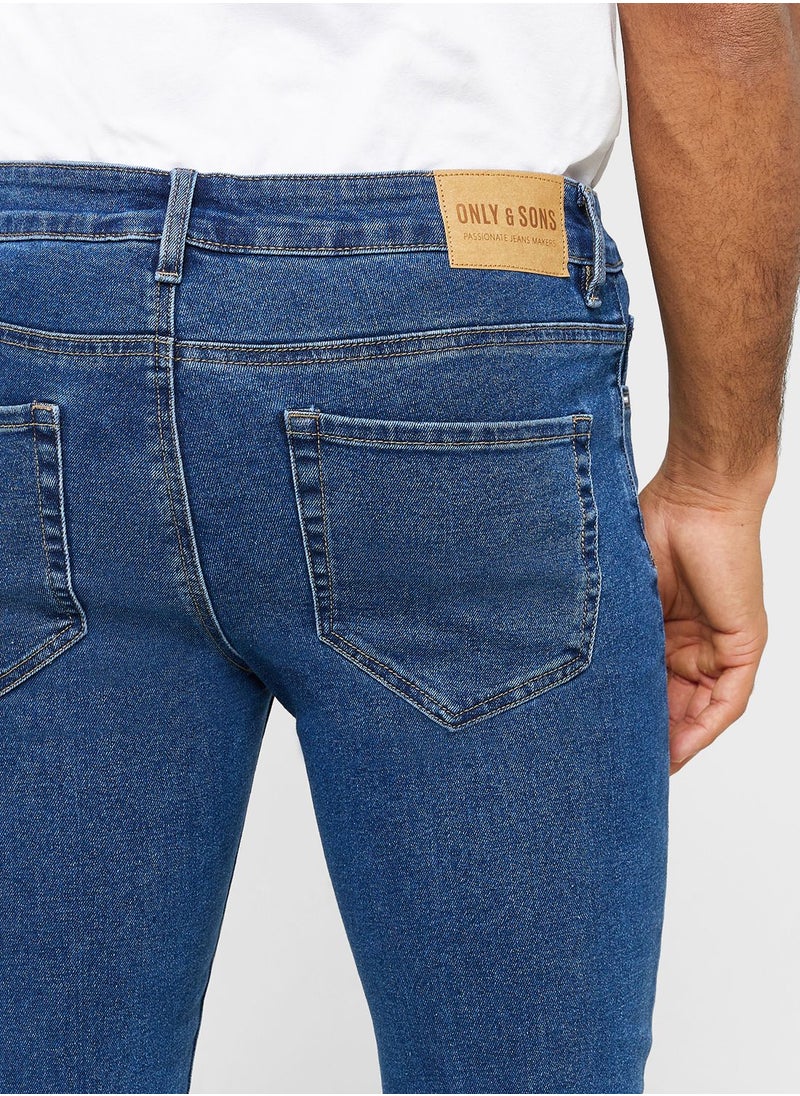 Only & Sons - Mid Wash Slim Fit Jeans - Image 1