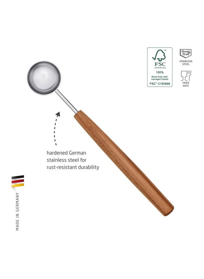 triangle Germany 3-piece Measuring Spoon Set, Stainless Steel with Sustainable Plum Wood Handles, Rust-resistant, 1/4, 1/2 and 1 Teaspoon, Gift Box, Made in Germany - Image 2
