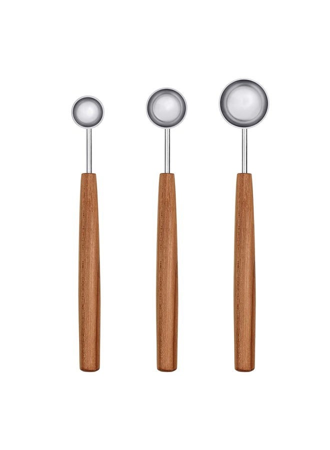 triangle Germany 3-piece Measuring Spoon Set, Stainless Steel with Sustainable Plum Wood Handles, Rust-resistant, 1/4, 1/2 and 1 Teaspoon, Gift Box, Made in Germany - Image 1
