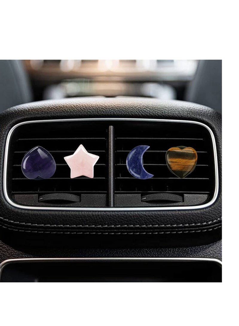 SYOSI Women Car Interior Air Fresheners Air Vent Clips Scents Freshener Essential Oil Fragrance Diffuser for Girls Automotive Vent Accessories Agate Airfreshener's Decorations 4 Pieces - Image 4