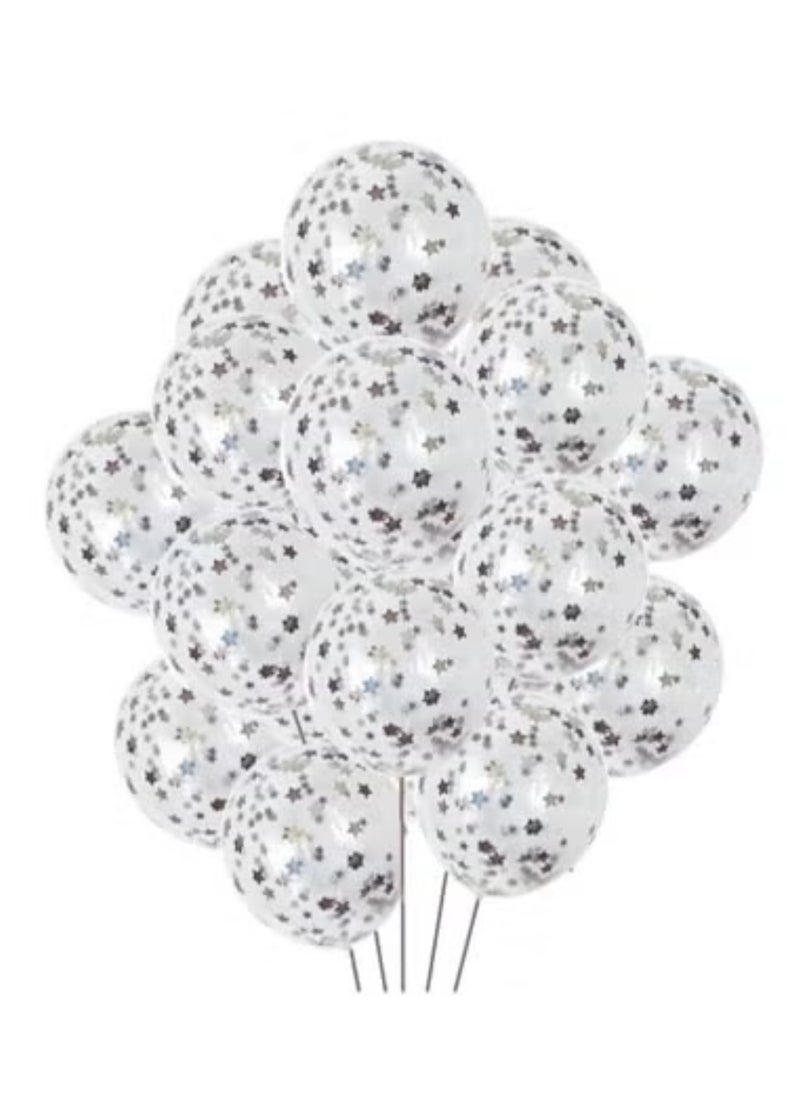 Boxwoods 50 PCS Silver Color Star Shape Confetti Balloons For Birthday Anniversary And New Year Party Decoration  - Image 2
