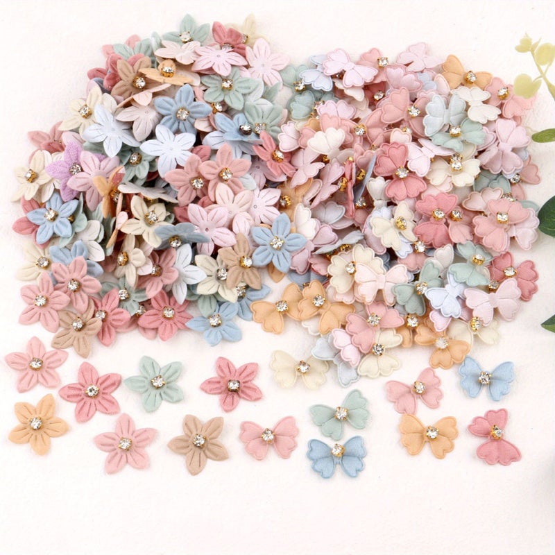 Mix Colors Butterfly Cloth Patches DIY Fabric Decorations For Hair Clothing And Crafts - Image 3