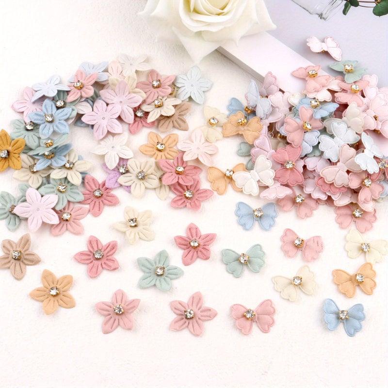 Mix Colors Butterfly Cloth Patches DIY Fabric Decorations For Hair Clothing And Crafts - Image 5