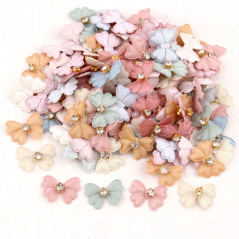 Mix Colors Butterfly Cloth Patches DIY Fabric Decorations For Hair Clothing And Crafts - Image 4