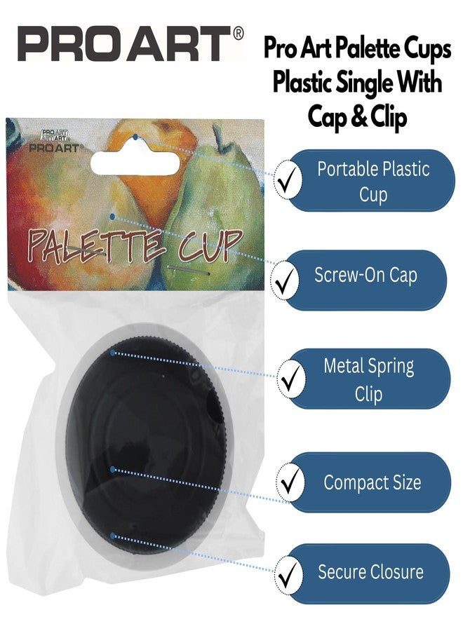 Pro Art Single Plastic Palette Cup with Cap - Image 2
