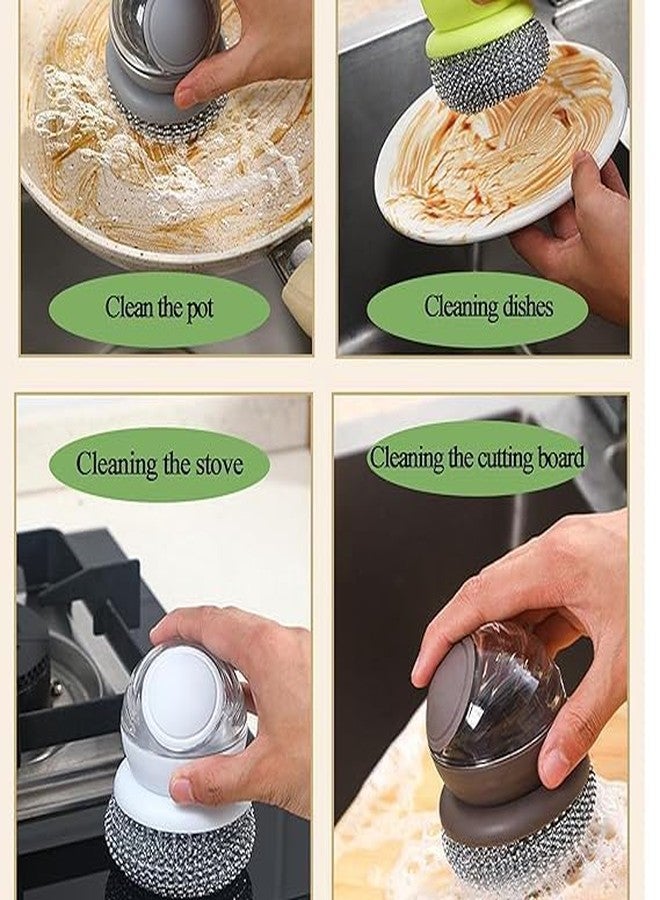 MILICRYSTAL Nonstick Ceramic Frying Pan Set – 11 Inch Skillet with Wooden Handle + Silicone Basting Brush + Pan Protector + Soap Dispensing Dish Scrubber - Image 3