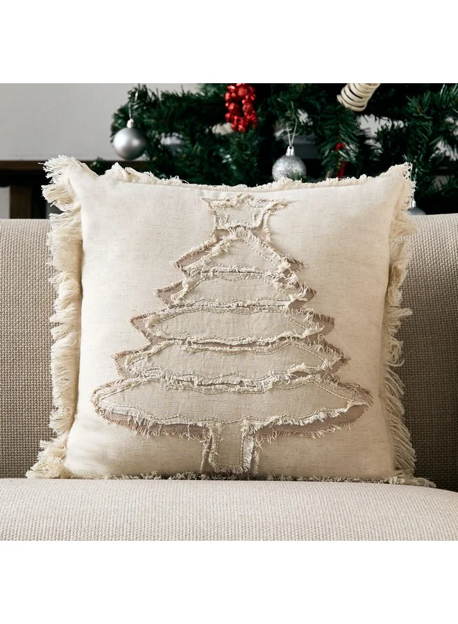 Home Box Nat Xmas Tree Patch Filled Cushion 45 x 45 cm