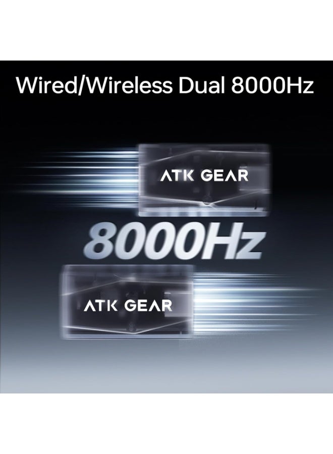 اي تي كي ماوس الألعاب اللاسلكي Y9 Ultimate المريح ثلاثي الأوضاع – مستشعر PAW3950 فائق الدقة، 42000 نقطة في البوصة، بلوتوث، لاسلكي بتردد 2.4 جيجاهرتز وسلكي USB-C، معدل استجابة مزدوج 8000 هرتز، خفيف الوزن 55 جرام (أبيض) - Image 4