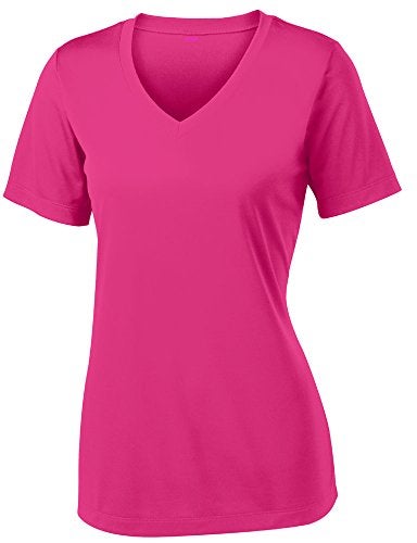 Opna Women's Short Sleeve Moisture Wicking Athletic Shirts Pink Raspberry - Image 1