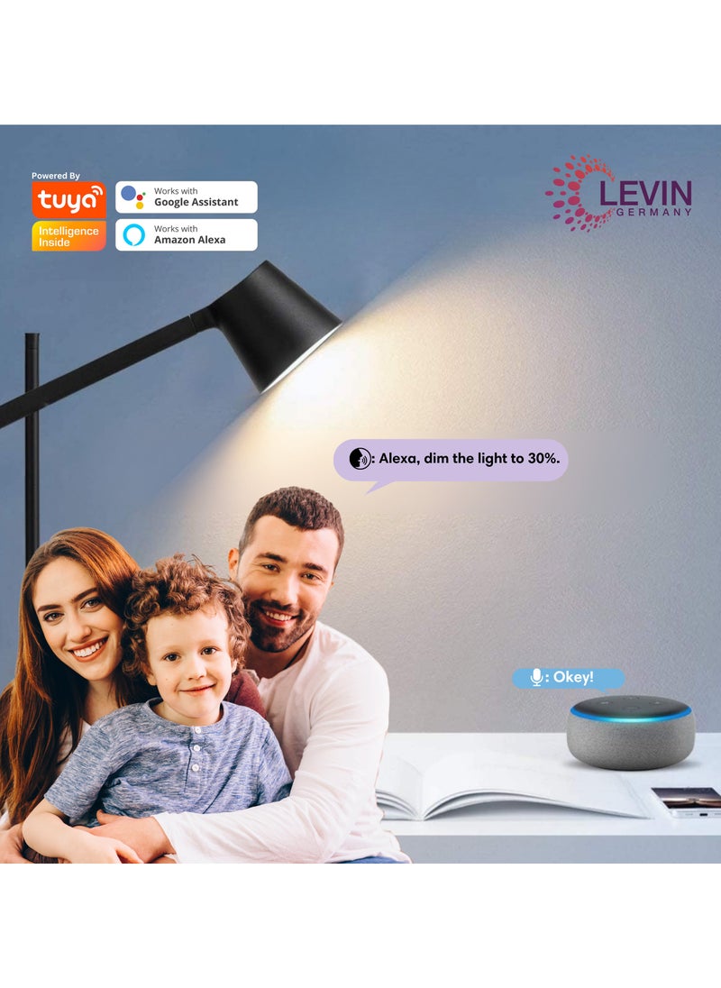 Levin Germany - Levin Germany 9W Smart WiFi RGB Bulb, TUYA WiFi Smart A60 E27 LED Bulb, 810LM, RGB Color Changing, Dimmable, Compatible with Alexa & Google Home - Smart Home Lighting- 2 Years Warrany - Image 1