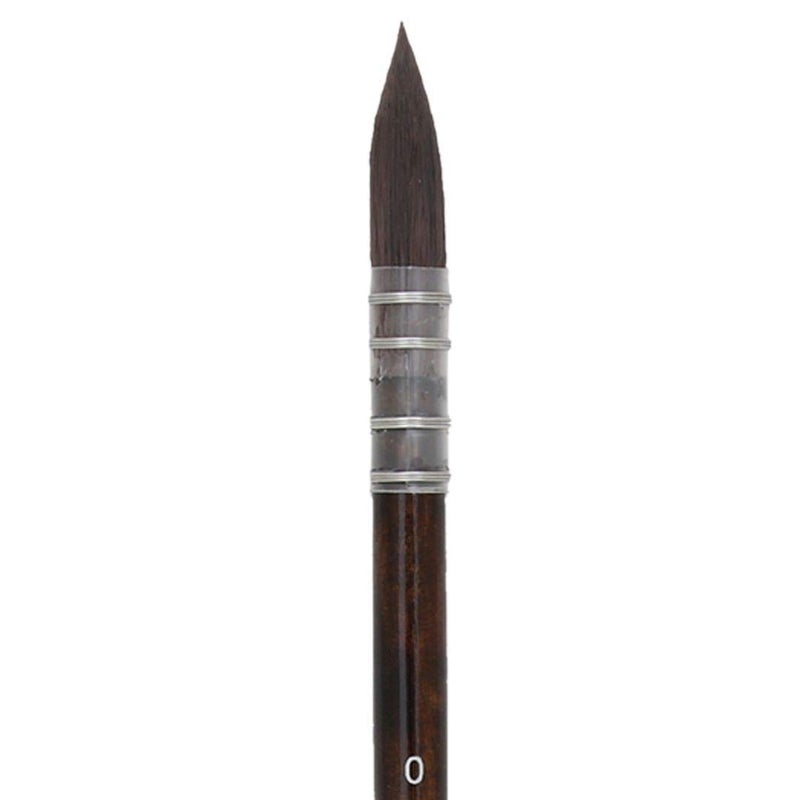 Art Essentials Art Essentials Kazan Synthetic Squirrel Hair Brush for Watercolour Gouache and Ink Series 2703 Quill Mounted Mop Short Handle Size 0 with Maximum Colour Holding Capacity Point Retention  - Image 3