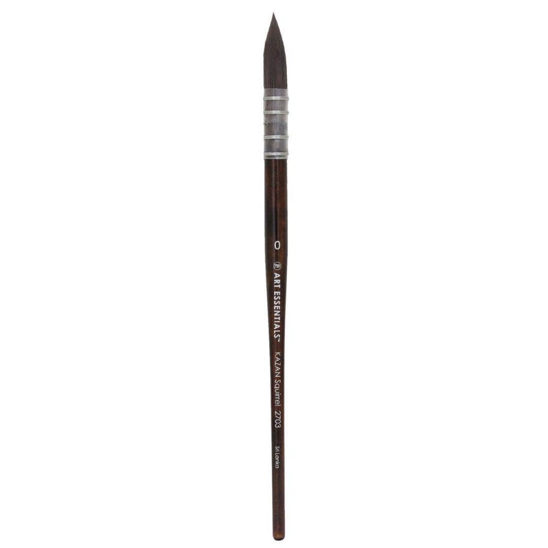 Art Essentials Art Essentials Kazan Synthetic Squirrel Hair Brush for Watercolour Gouache and Ink Series 2703 Quill Mounted Mop Short Handle Size 0 with Maximum Colour Holding Capacity Point Retention  - Image 1