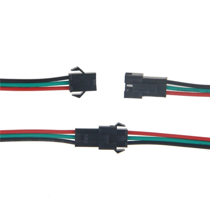 ALITOVE 20 مجموعة موصل كابل LED 3 دبوس JST SM ذكر أنثى 15 سم 20awg للأسلاك لـ WS2812B WS2812 WS2811 SK6812 SK6812-RGBW شريط ضوء LED - Image 3