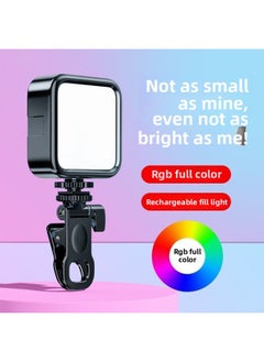 General Led Pocket Fill Light Mobile Phone Selfie Mini Portable SLR Camera Photo Video Beauty-Specification:【rgb Full Color Model】 Lamp + Desktop Tripod + Clip  - Image 2