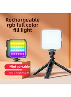 General Led Pocket Fill Light Mobile Phone Selfie Mini Portable SLR Camera Photo Video Beauty-Specification:【rgb Full Color Model】 Lamp + Desktop Tripod + Clip  - Image 3