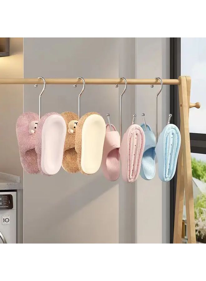 5pcs Wall Mounted Stainless Steel Rust Resistant Shoe Rack For Entryway And Balcony - Image 1