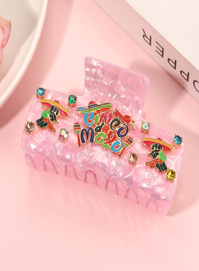 PHALIN Mexican Cinco De Mayo Hair Claw for Women Sombrero Chili Pinata Hair Clips Mexican Fiesta Outfits Cinco De Mayo Hair Accessories Gifts (Pattern G) - Image 3