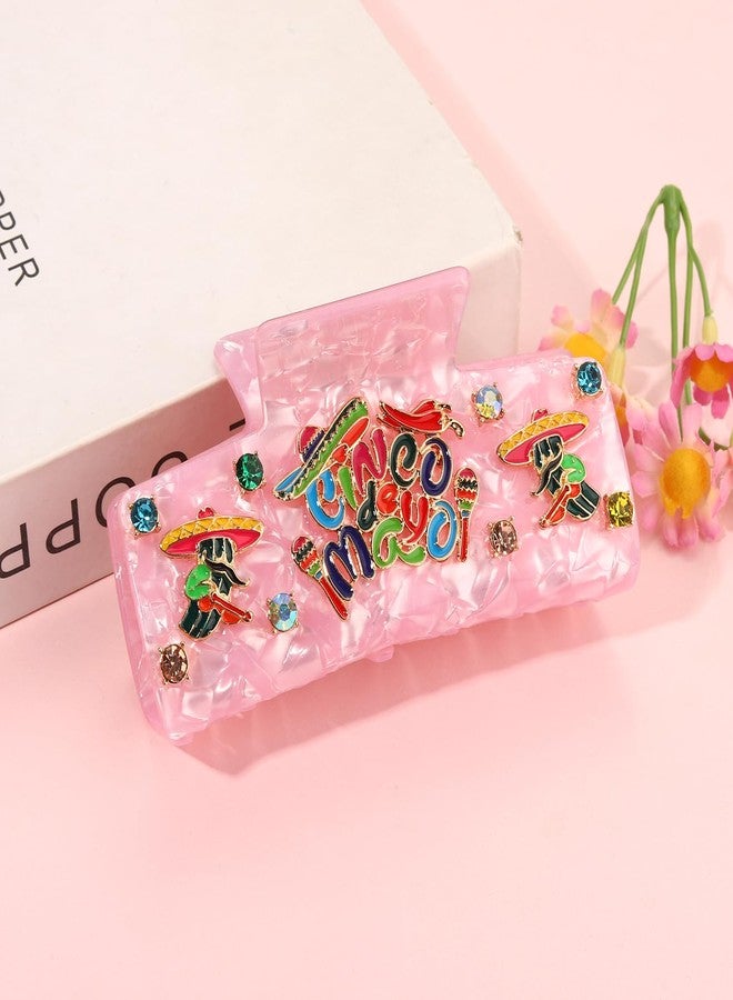 PHALIN Mexican Cinco De Mayo Hair Claw for Women Sombrero Chili Pinata Hair Clips Mexican Fiesta Outfits Cinco De Mayo Hair Accessories Gifts (Pattern G) - Image 4