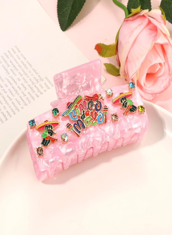 PHALIN Mexican Cinco De Mayo Hair Claw for Women Sombrero Chili Pinata Hair Clips Mexican Fiesta Outfits Cinco De Mayo Hair Accessories Gifts (Pattern G) - Image 5