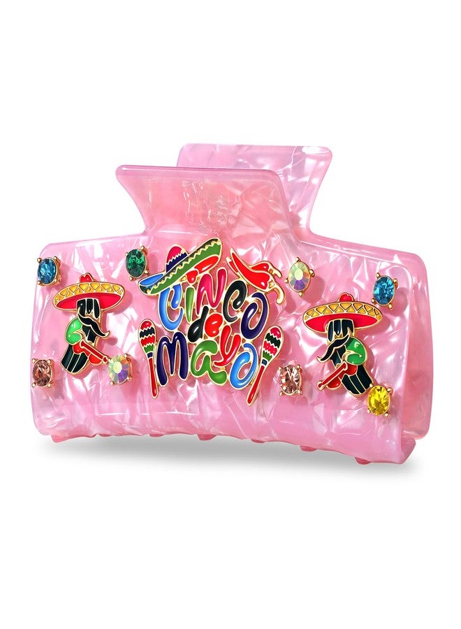 PHALIN Mexican Cinco De Mayo Hair Claw for Women Sombrero Chili Pinata Hair Clips Mexican Fiesta Outfits Cinco De Mayo Hair Accessories Gifts (Pattern G) - Image 1