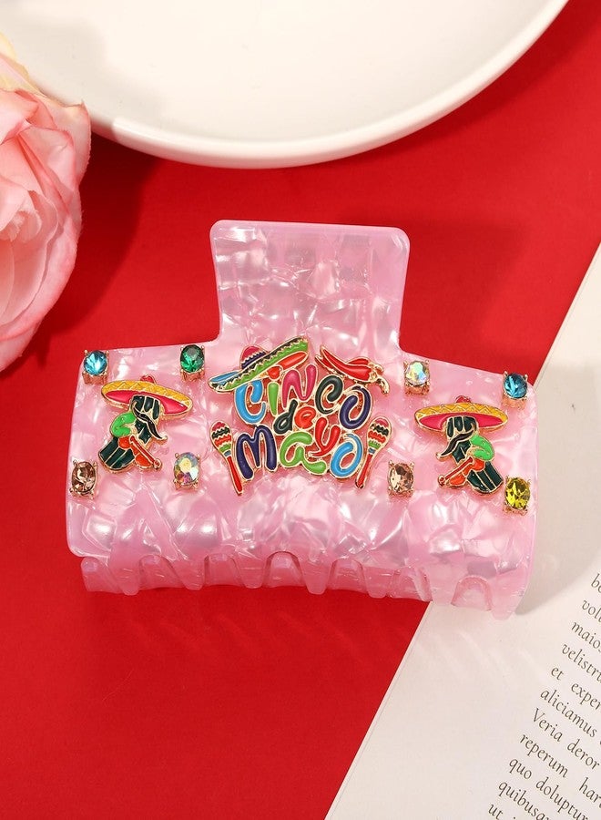 PHALIN Mexican Cinco De Mayo Hair Claw for Women Sombrero Chili Pinata Hair Clips Mexican Fiesta Outfits Cinco De Mayo Hair Accessories Gifts (Pattern G) - Image 2