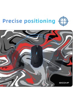 excovip Large Gaming Mouse Pad,Anti-Skid Mousepad Large Keyboard Mouse Pad Desk Mat with Stitched Edges (700x300mm, Red&Black) 0071  - Image 3