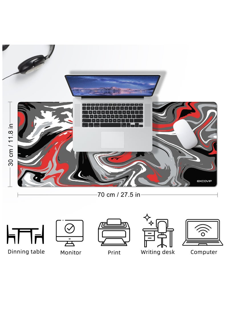excovip - Large Gaming Mouse Pad,Anti-Skid Mousepad Large Keyboard Mouse Pad Desk Mat with Stitched Edges (700x300mm, Red&Black) 0071 - Image 1