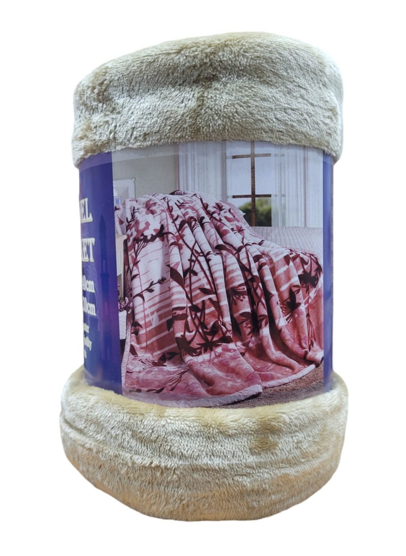 بالتيك لينين Fleece Blanket 160X220Cm Soft-Fluffy Blanket-Warm For Sofa And Bed-Easy To Carry-Camel Colour  - Image 1