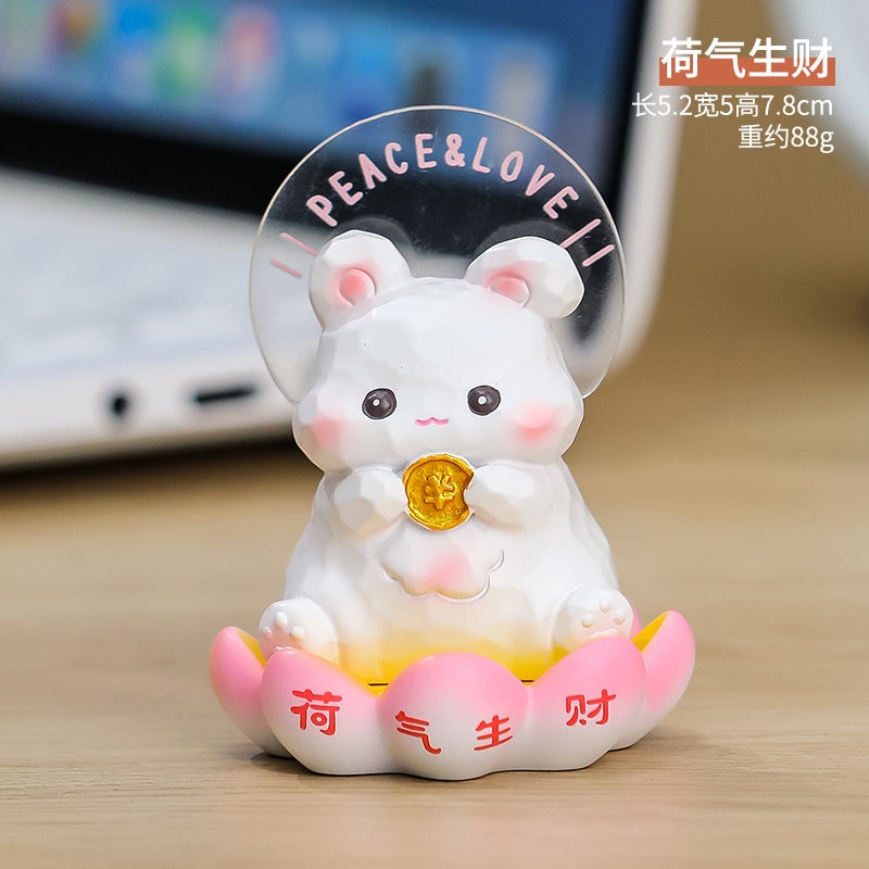Cute Emotion Lotus Figurine Desk Decor The Lotus makes money 