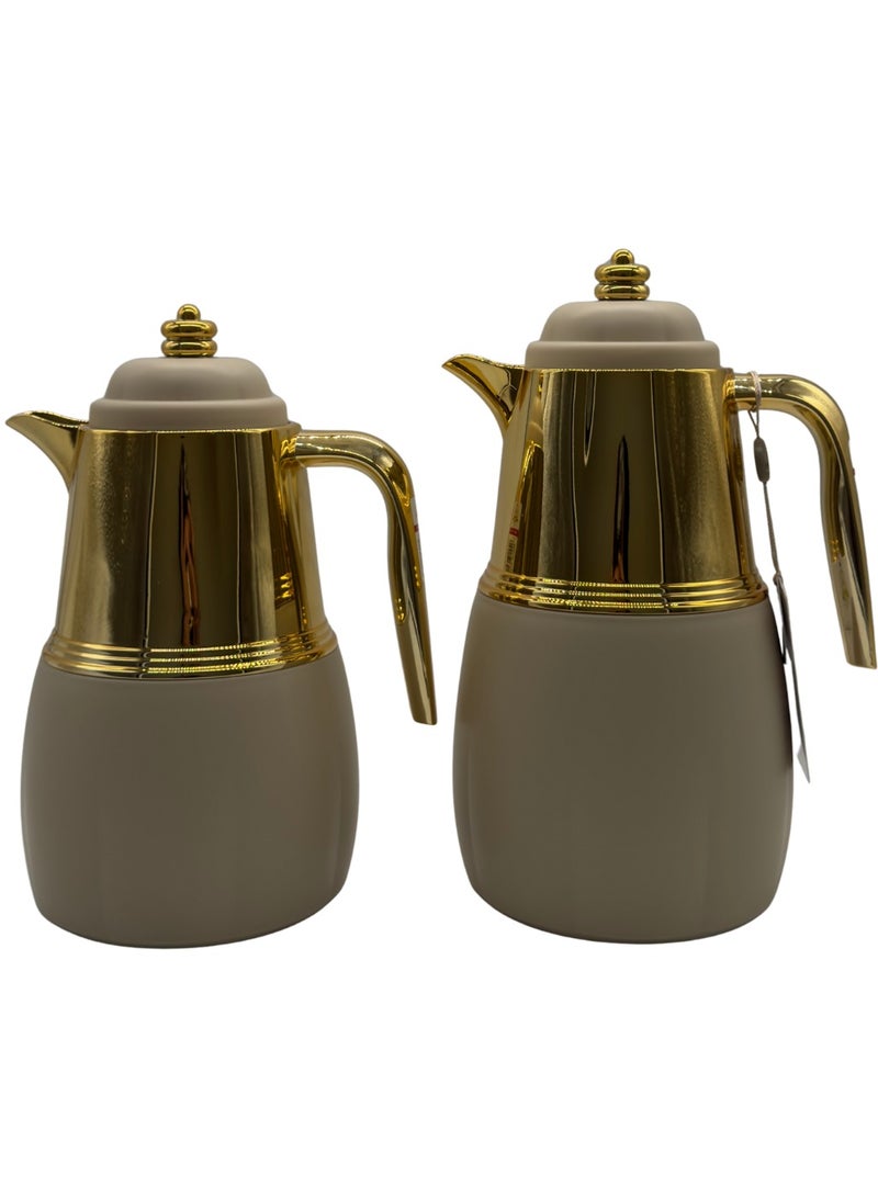 AL-GANNAS 2 Peice Thermos Set for Tea & Coffee | 1L & 0.7L | High-Quality with 2-Year Heat Retention Warranty | Elegant New Design - Image 1
