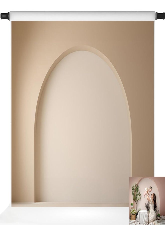 Kate Modern Style Arch Wall Backdrop Wedding Photography Backdrop Beige Arch Professional Photo Backdrops,7x5ft - Image 1