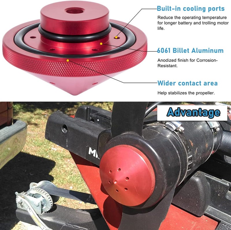 Camoo Eliminator Trolling Motor Prop Nut Billet Aluminum Custom Fit For MinnKota 80, 101 and 112 lb Models (GFEL-MK-BK-DP). - Image 4