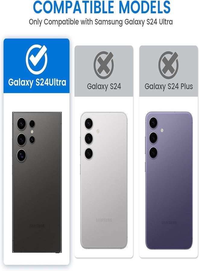 VEGO for Galaxy S24 Ultra Case with Stand, Camera Lens Cover & 360° Rotatable Ring Kickstand & Belt Clip Holster Military Protective Case for Samsung Galaxy S24 Ultra 5G - Dark Blue - Image 2