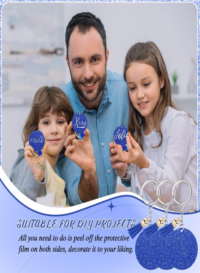 سوريو مجموعة من 20 سلسلة مفاتيح أكريليك فارغة مع حلقات مفاتيح من Sureio، 20 قطعة، 1.97 بوصة، قطع أكريليك لامعة، 20 قطعة من شرابات سلسلة المفاتيح DIY (أزرق، لامع) - Image 5