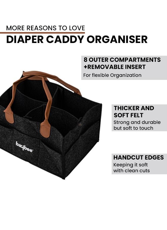 BAYBEE - Baby Diaper Caddy Organizer Baby Diaper Bag For Mother Baby Diaper Bags For Travelling Diaper Bags For Mothers Caddy Diaper Organizer Baby Products Black - Image 1