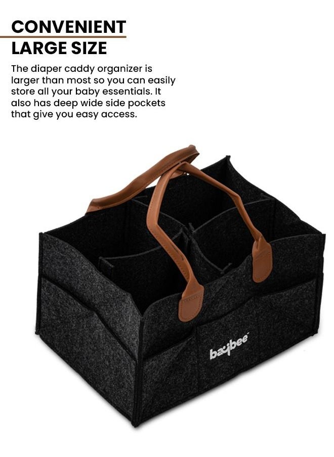 BAYBEE - Baby Diaper Caddy Organizer Baby Diaper Bag For Mother Baby Diaper Bags For Travelling Diaper Bags For Mothers Caddy Diaper Organizer Baby Products Black - Image 1