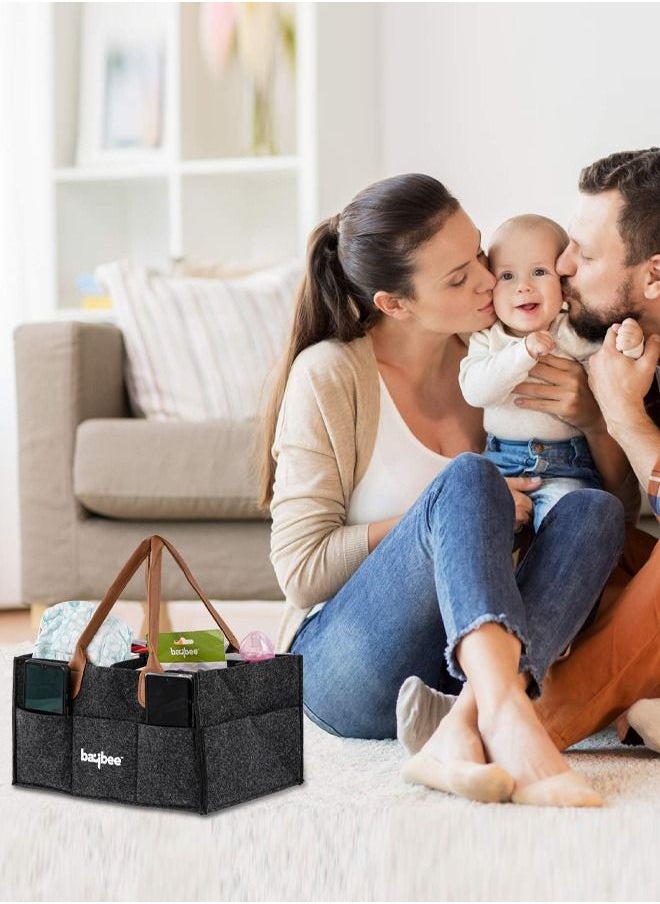 BAYBEE - Baby Diaper Caddy Organizer Baby Diaper Bag For Mother Baby Diaper Bags For Travelling Diaper Bags For Mothers Caddy Diaper Organizer Baby Products Black - Image 1
